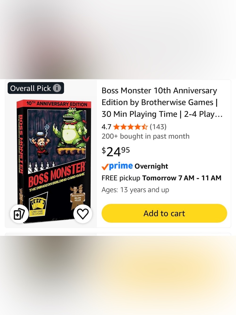 Boss Monster 10th Anniversary Edition Card Game - Black Box with Green Monster